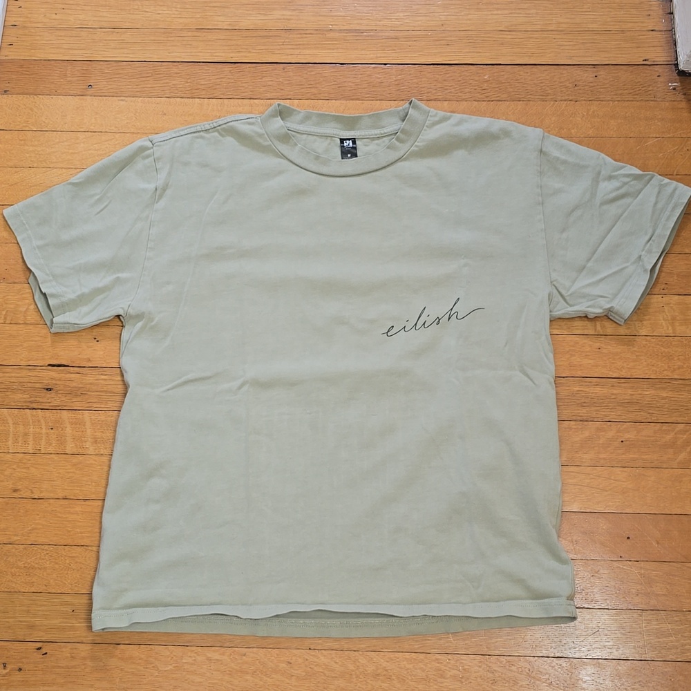 As Colour, Billie Eilish Blohsh Sage Green Tee, VGUC, Women's M